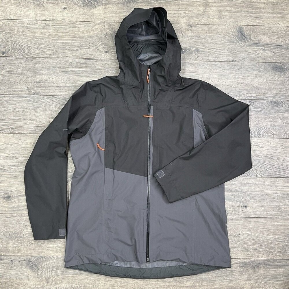 Patagonia Boulder Fork Rain Jacket Size Large Womens Forge Grey Full Zip $229